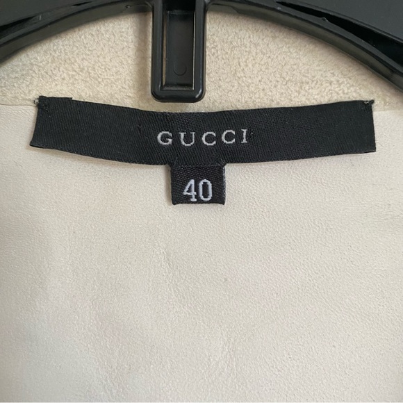 Gucci Silver Tone Bar Pin with Suede Shirt - Picture 7 of 16